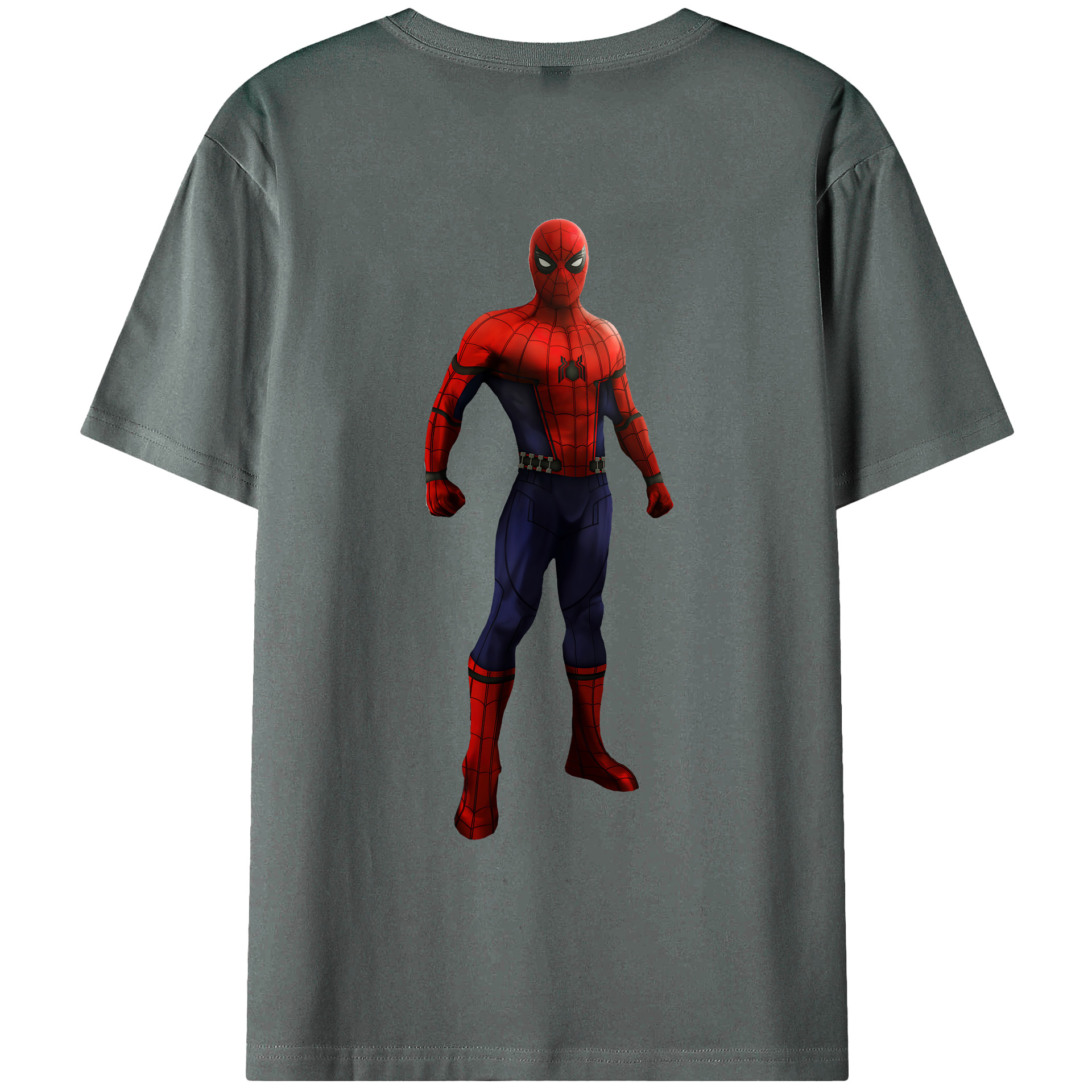 （画像用） Spider Man スパイダーマン 綿100％ メンズ半袖Tシャツ（バックプリント） 通気性